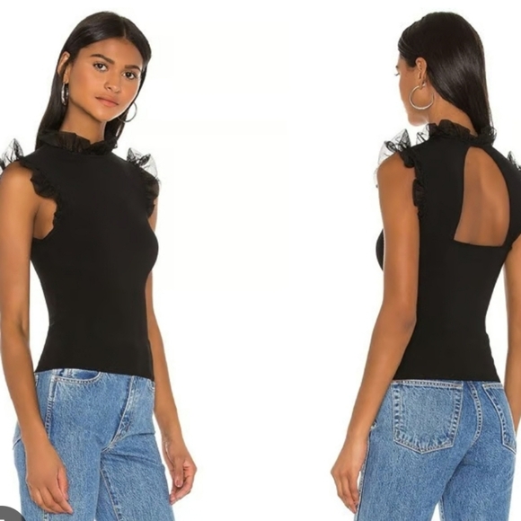 Alice + Olivia Women's Kerrie Ruffled Open Back Luxury Tank. Size XS - Picture 1 of 12